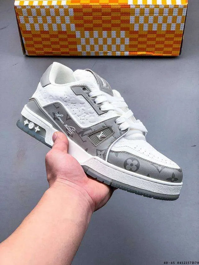 Louis Vuitton #54 Signature Gray White Trainer