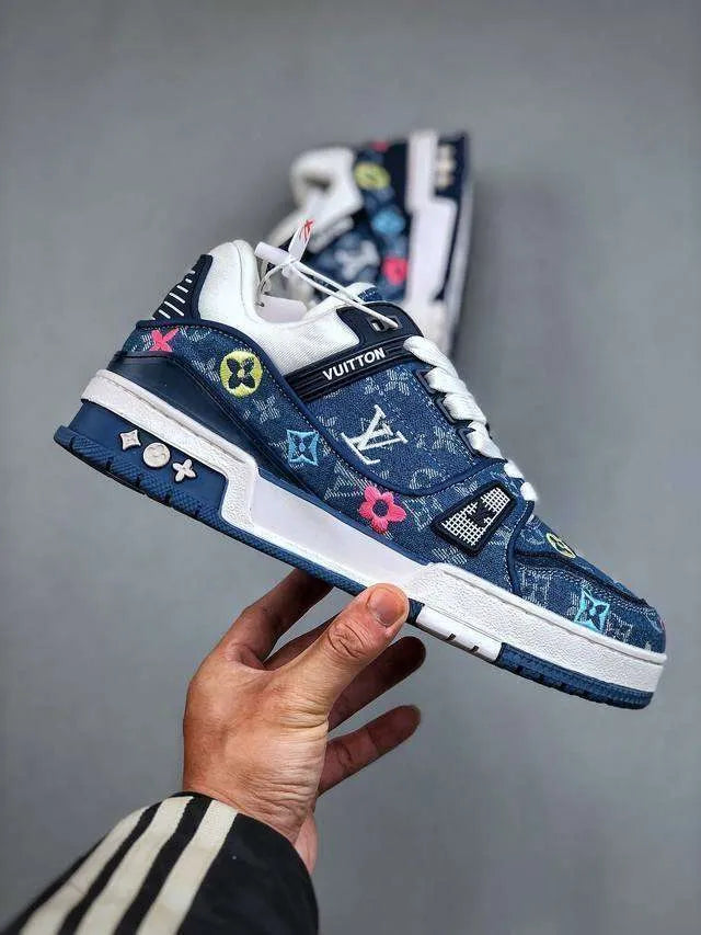 Louis Vuitton Blue Denim Embroidered Trainer