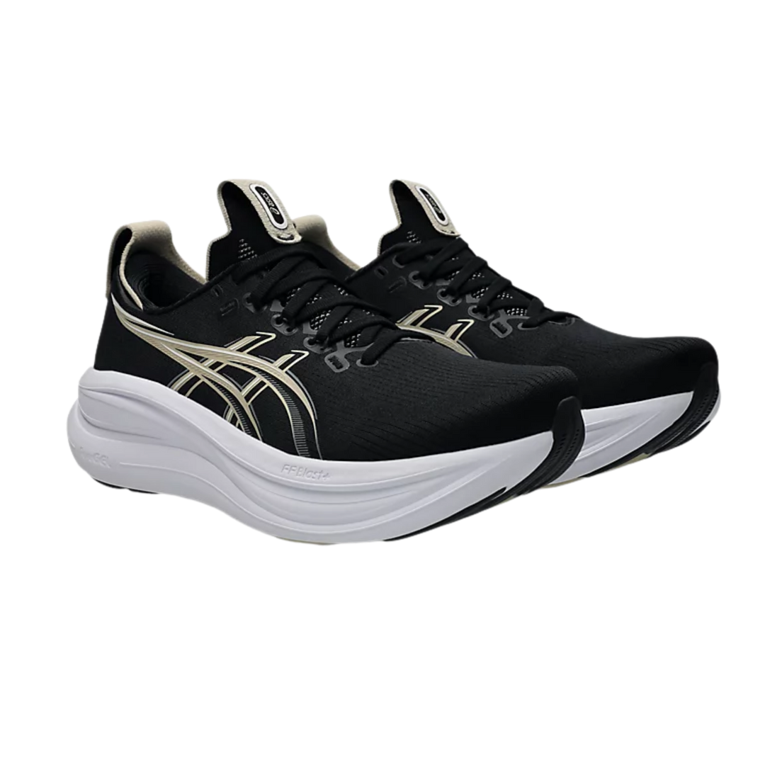 ASICS  GEL-NIMBUS 28 Black & Feather Grey EXTRA WIDE