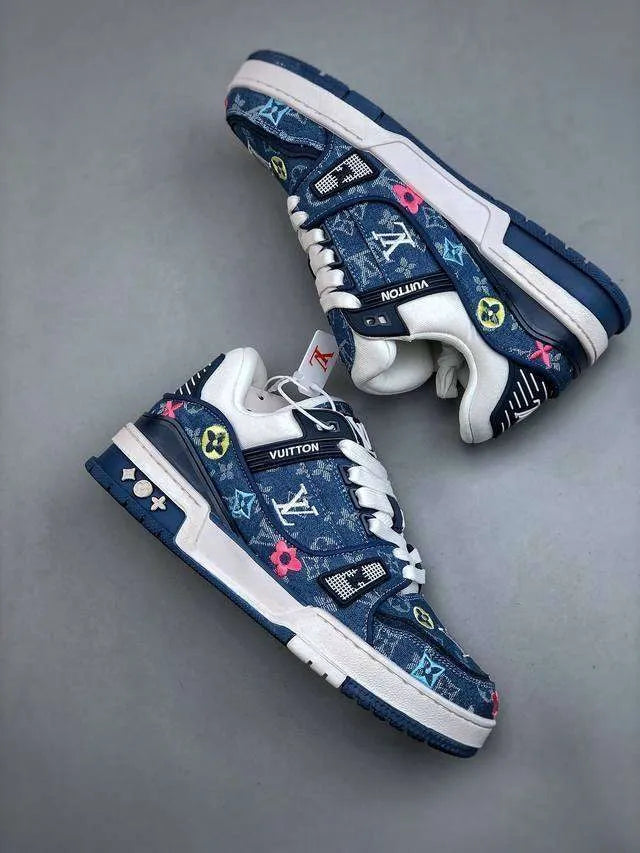 Louis Vuitton Blue Denim Embroidered Trainer