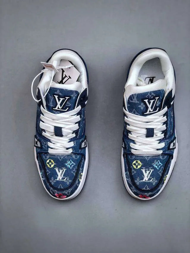 Louis Vuitton Blue Denim Embroidered Trainer