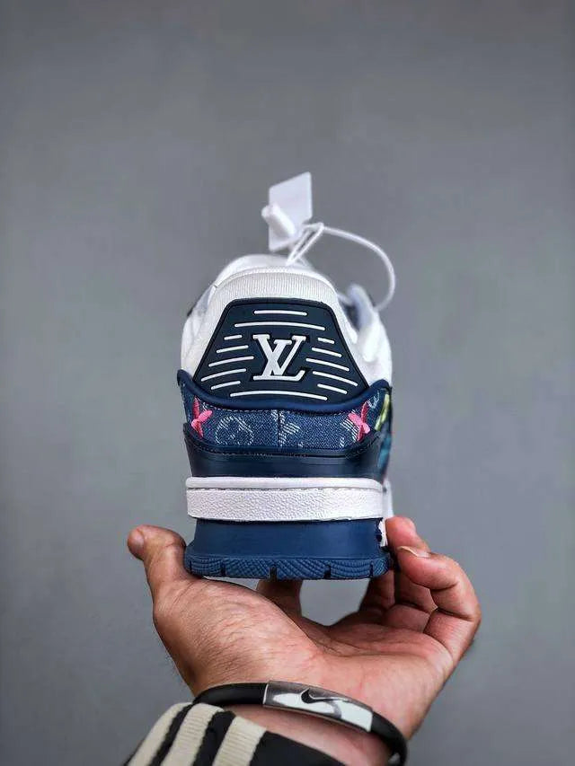 Louis Vuitton Blue Denim Embroidered Trainer