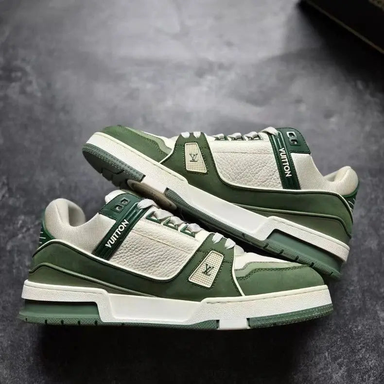 Louis Vuitton Trainer White Green Suede-2506