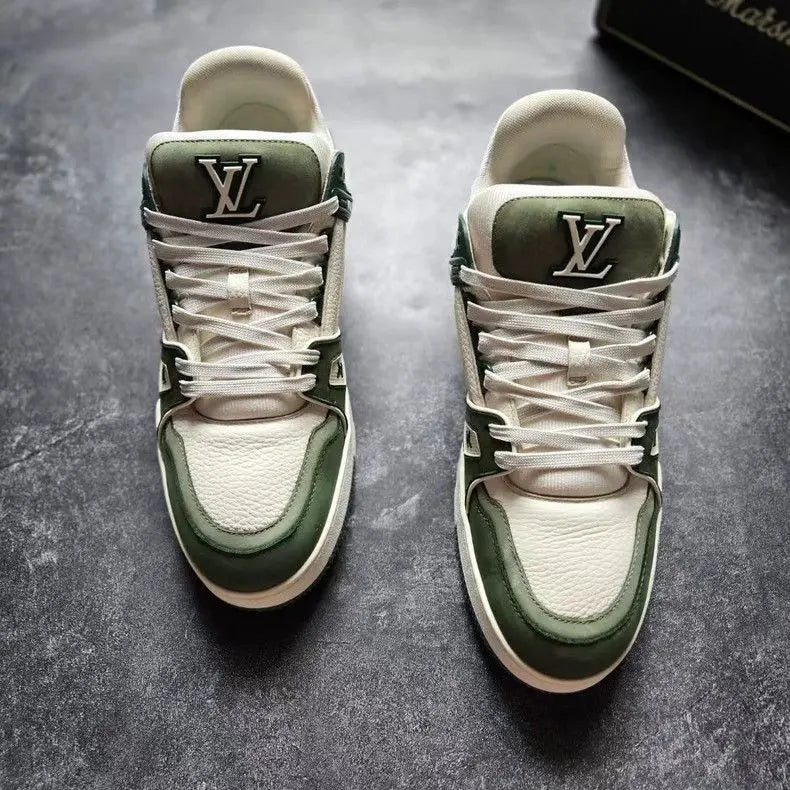 Louis Vuitton Trainer White Green Suede-2506