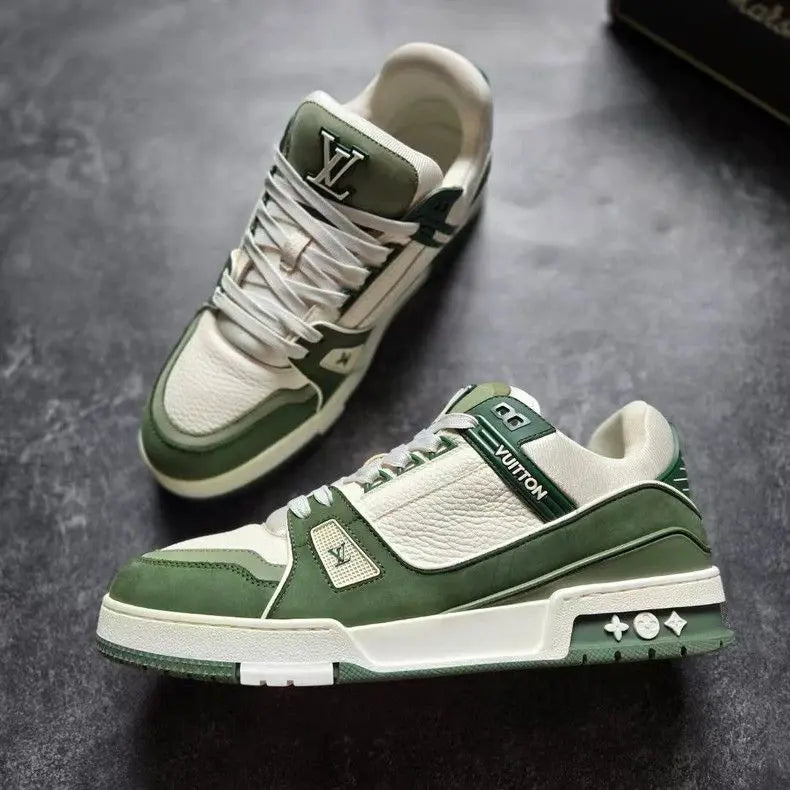 Louis Vuitton Trainer White Green Suede-2506