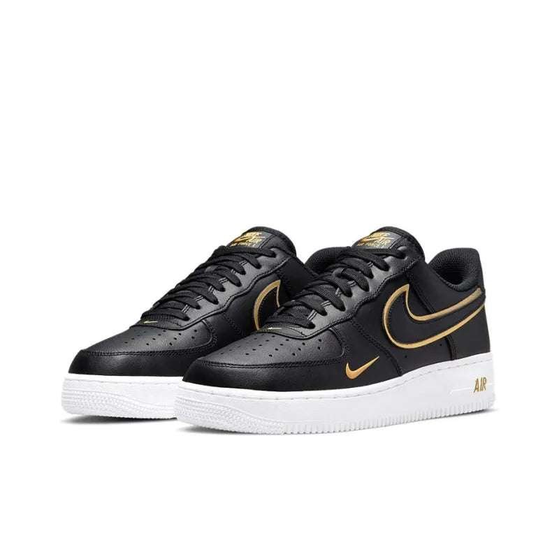 Nike Air Force 1′ 07 LV8 Low Black Metalic Gold