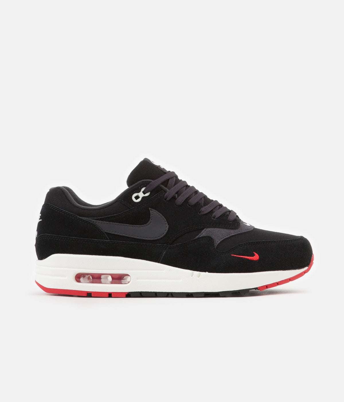 Nike Air Max 1 Premium Black University Red Sail Oil Grey STASP