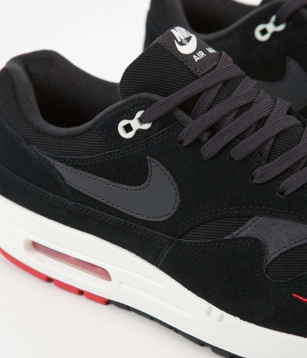 Nike Air Max 1 Premium Black University Red Sail Oil Grey STASP