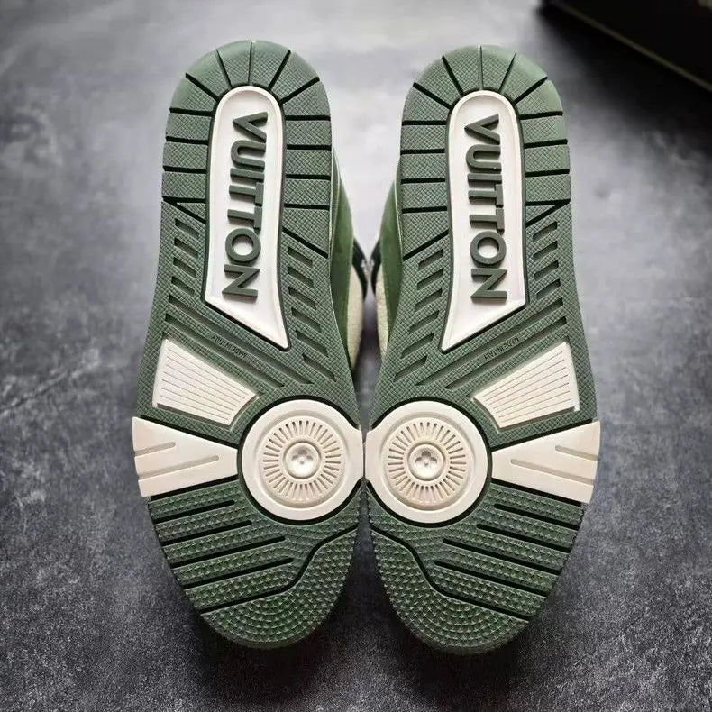 Louis Vuitton Trainer White Green Suede-2506