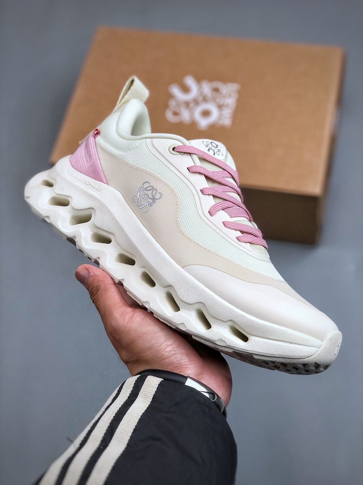 On Running Cloud x Loewe Tilt White Pink Luxury Unisex Sneakers